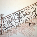 Návrh zábradlí ke schodišti Rokycany (nerealizováno)